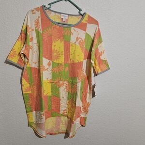 NWT LuLaRoe Orange Yellow Green Floral Tunic